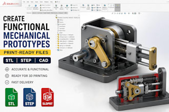 create functional mechanical prototypes with print ready stl, cad, step files