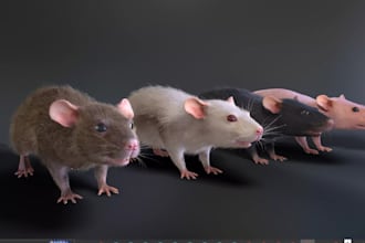 do any 3d animal model, animal model, realistic fur, character design, rigging