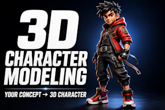 create 3d comic character modeling, cartoon nft character design and 3d model