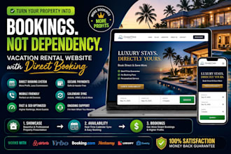 vacation rental website, booking, airbnb website, lodgify with direct booking
