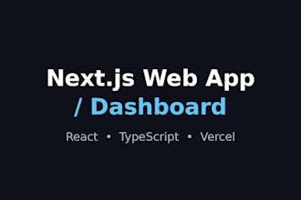 build a nextjs dashboard or small web app