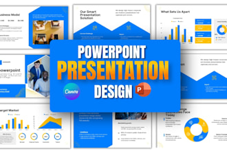 redesign powerpoint, company profile, canva presentation and PPT slides