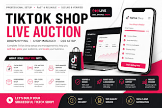 setup tiktok shop, tiktok live auction, dropshipping titkok shop manager obs