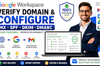 verify domain and configure google workspace mx spf dkim dmarc