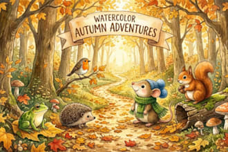 kinderbuch illustration, cartoon aquarell storybook art
