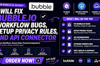 fix bubble io bugs bubble saas setup workflows privacy rules and API integration