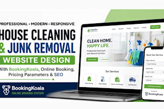 house cleaning service website junk removal booking koala pricing parameters SEO