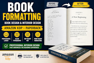 do book formatting, book design and amazon kdp paperback formatting