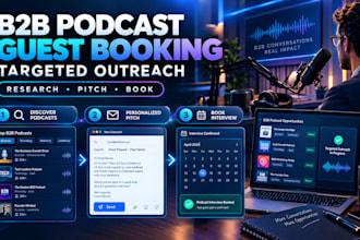 book you as a guest on b2b podcasts with targeted outreach