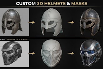 sculpt custom 3d mask cosplay 3d mask 3d helmet design 3d armor stl 3d printing