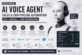 build multilingual ai voice agent sales CRM pipeline automation 3cx aircall voip