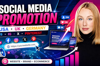 promote shoutout share website link to 250m USA UK de audience fb ig x pinterest