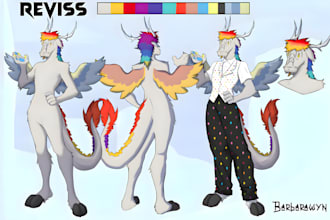 draw and design your furry ref sheet fursona reference sheet, anthro character