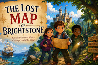 illustrate colorful 2d cover and spot art for children novels and chapter books