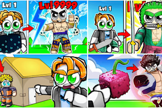 design roblox game thumbnail, youtube thumbnail minecraft thumbnail and gaming