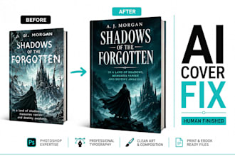 fix ai cover photoshop ai book cover redesign human book cover no ai