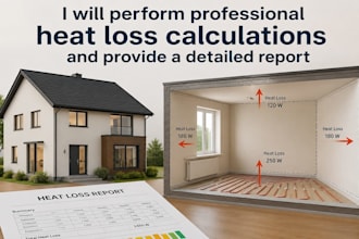 perform professional heat loss calculations and provide a detailed report