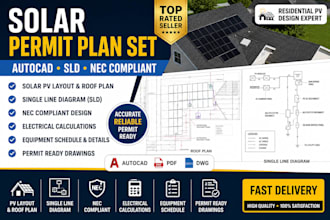 design solar permit plans, autocad pv drawings, sld and nec compliant
