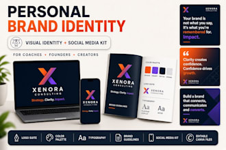 create personal brand identity, social media branding kit for coaches founders