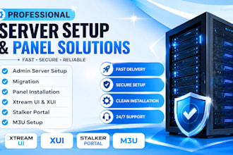 setup admin server, migration, panel installation, xtream ui, xui, stalker, m3u