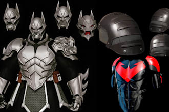 design wearable 3d cosplay creation, cosplay armor, cosplay model, prop, mask