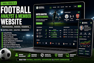 build a football analyst profile and sports statistics member website