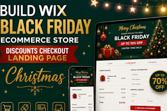build wix black friday ecommerce store discounts checkout landing page christmas