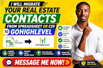 migrate your real estate contacts from spreadsheet or CSV to gohighlevel