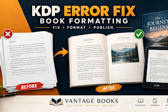 fix amazon kdp book formatting and manuscript errors for paperback and ebooks