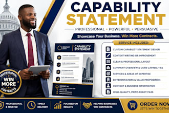 create a professional capability statement for government contact