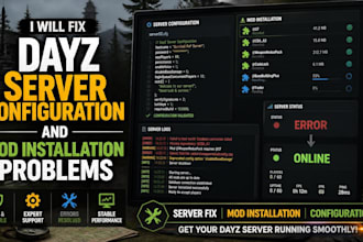 fix dayz server configuration and mod installation problems