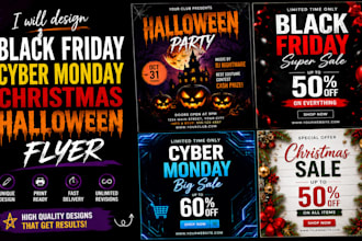 design black friday, cyber monday flyer, christmas flyer, halloween flyer