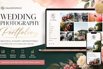 design squarespace wedding photography portfolio website