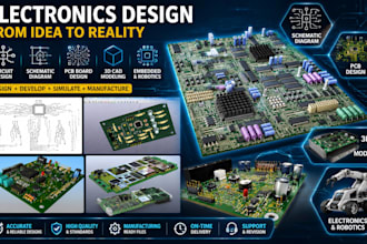 circuit design, schematic diagram, pcb boards, 3d enclosure, electronics robotic