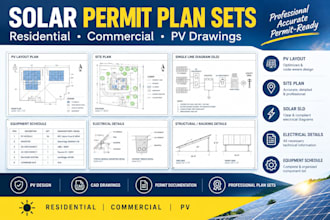 design solar permit plans and pv plan sets for residential commercial