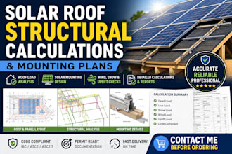 design solar roof structural calculations and mounting plans
