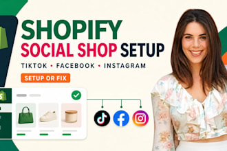 setup and fix tiktok shop, facebook shop or instagram shop for shopify store