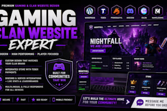 design a custom hytale or minecraft gaming clan website with live leaderboard
