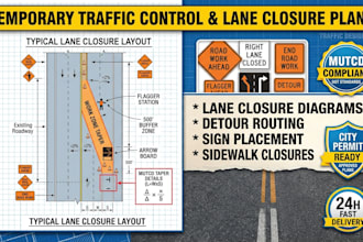 design temporary traffic control and lane closure plans for city permit