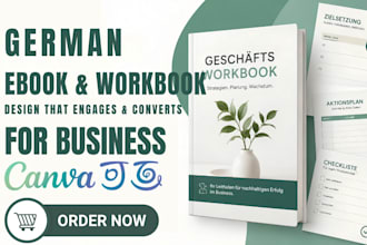 design german business workbook design, ebook design, fillable pdf, lead magnet