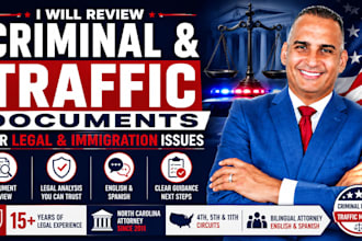 review criminal and traffic documents for legal and immigration issues