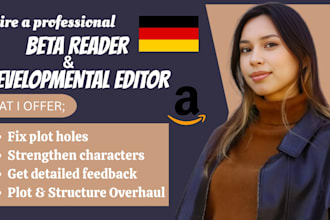 beta read and developmental edit your german ebook, novel with detailed feedback