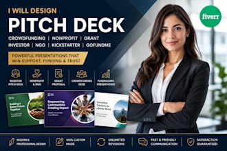 design crowdfunding kickstarter gofundme nonprofit ngo grant investor pitch deck