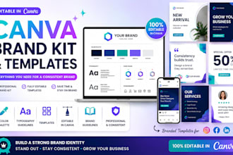 canva brand kit, brand templates, editable canva template ,social media template