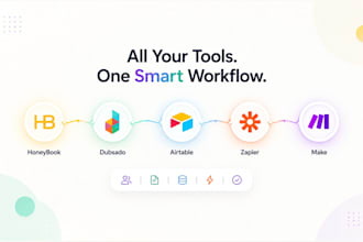 setup honeybook dubsado airtable crm database zapier make automation