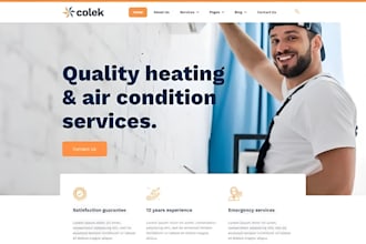build squarespace hvac website heating cooling service website