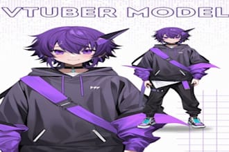 design custom 3d vtuber avatars with rigging for vrchat,vroid and vrm in blender