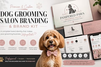 create dog grooming salon branding and brand kit