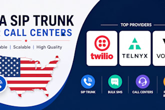 set up USA sip trunk for call centers,telnyx twilio vonage account for bulk sms