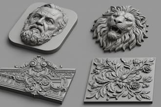 create 3d bas relief lithophane portrait logo plaque stl printable models
